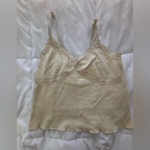 Cream Lace Trim Cami Top